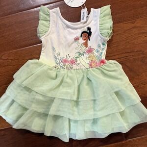 Little Sleepies Disney Tiana Princess Frog Flutter Tier Tutu Dress 12/18 Month